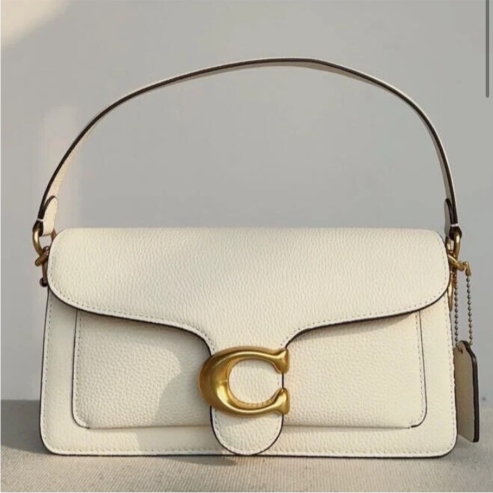 Coach White Tabby Shoulder Bag with Crossbody Strap